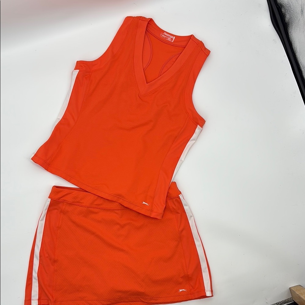 Slazenger Orange & White Golf, Tennis Top & Skort Size Medium